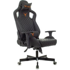 KNIGHT Кресло игровое Outrider черный ромбик экокожа с подголов. крестов. металл