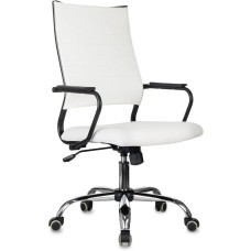 БЮРОКРАТ Кресло руководителя CH BALANCE SL Line белый экокожа крестов. металл хром