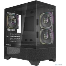 Powercase Корпус Vision Micro M4B, Tempered Glass, Type-C, 3x 120mm ARGB PWM Fan, чёрный, mATX (CVMM4B-A3)