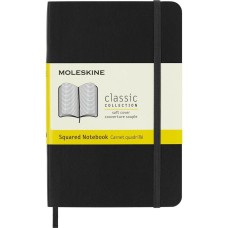 MOLESKINE Блокнот CLASSIC SOFT QP612 Pocket 90x140мм 192стр. клетка мягкая обложка черный