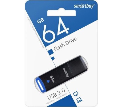 USB флеш SMARTBUY (SB64GBVC-K) 64GB V-CUT BLACK