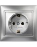 Розетка SMARTBUY (SBE-01s-16-S1-Z-c) Венера, 1-местная, серебро