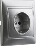 Розетка SMARTBUY (SBE-01s-16-S1-Z-c) Венера, 1-местная, серебро