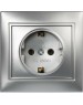 Розетка SMARTBUY (SBE-01s-16-S1-Z-c) Венера, 1-местная, серебро