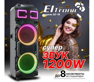 Акустика ELTRONIC (30-18) CRAZY BOX 1200 - колонка 10 черный