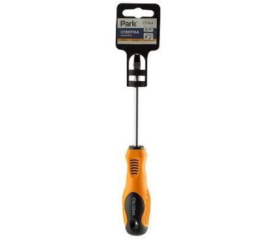 PARK Отвертка Standart SL6х10см, двухкомпонентная рукоятка, шлицевая