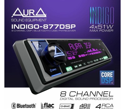 Автомагнитола AURA INDIGO-877DSP USB-ресивер
