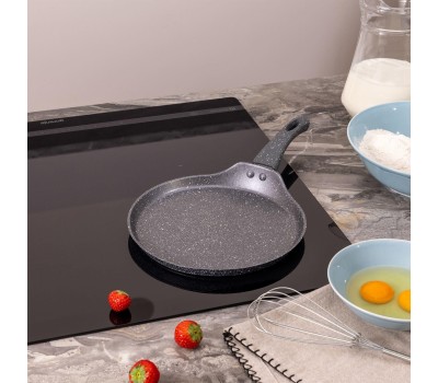 Сковорода AGNESS 932-520 GREY MARBLE блинная с а/приг.покрытием 22Х2см индукция