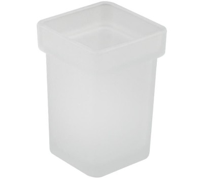 Аксессуары для ванной комнаты GFMARK 84162 Ёрш для унитаза, стеклянный, с креплением к стене, на квадратном основаниии, цвет ХРОМ