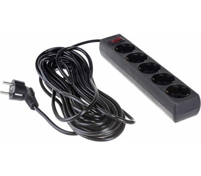 Exegate EX279181RUS Сетевой фильтр ExeGate SP-5-10B (5 розеток, 10м, евровилка, черный)