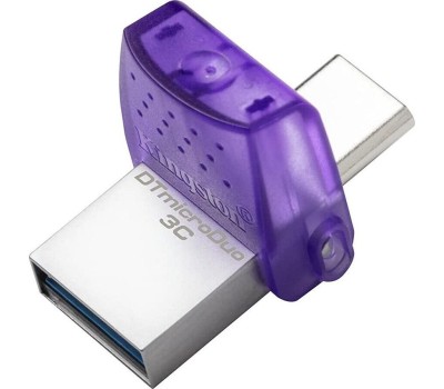 Флешка KINGSTON Флешка USB DataTraveler microDuo 3C 256ГБ, USB3.0, фиолетовый [dtduo3cg3/256gb]