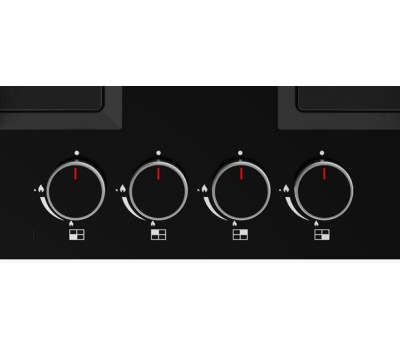 Варочная панель газовая LEX Газовая варочная панель GVG 644 BBL, 4 конфорки, закаленное стекло, черный