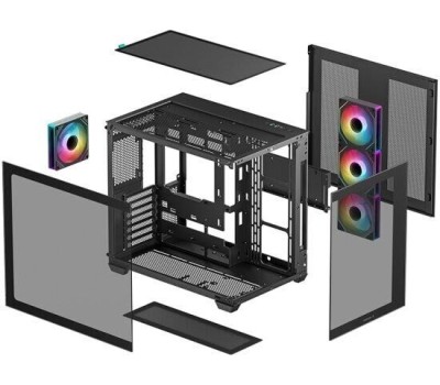 Корпус для ПК DEEPCOOL Корпус ATX CG530 4F, Mini-Tower, без БП, черный [r-cg530-bkada4-g-1]