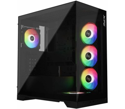 Корпус для ПК XPG Корпус INVADER X BLACK (INVADERXMT-BKCWW) Mid-Tower Gaming ATX PC Case with Panoramic View, Tempered Glass Panels, and RGB Lighting Black