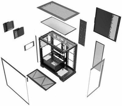 Корпус для ПК XPG Корпус INVADER X BLACK (INVADERXMT-BKCWW) Mid-Tower Gaming ATX PC Case with Panoramic View, Tempered Glass Panels, and RGB Lighting Black