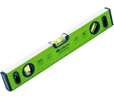 Уровень СИБРТЕХ Уровень алюминиевый УСМ-0,5-400, фрезерованный, 3 глазка, магнитный, 400 мм 34113