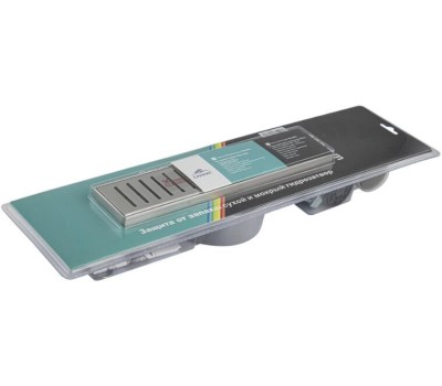 САНАКС - Трап 300 х 70 мм, с бортиком для плитки, из нержавеющей стали, горизонтальное подключение 360º, с сухим и гидрозатворами, цвет САТИН. 00036