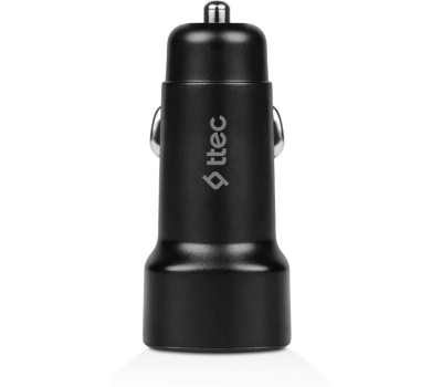 TTEC Автомобильное зарядное устройство SmartCharger 2.4A Car Charger с кабелем USB-C. Цвет: черный