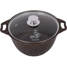 Кастрюля KUKMARA кмк42а а/пр литая 4,0л стекл/кр Кофейный мрамор
