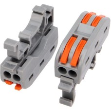 Клемма REXANT (07-5239-05) Клемма СМК 222-422D проходная 2-полюсная, с креплением на DIN-рейку (0,08-4 мм ), серая (5 шт./уп.)