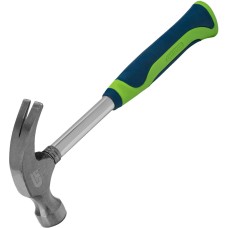 Молоток СИБРТЕХ Молоток-гвоздодер, металлическая трубчатая обрезиненная рукоятка, вес 450 г, боек 27 мм 10436
