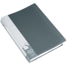 БЮРОКРАТ Папка -BPV60GREY, 60шт вкладышей, A4, пластик, 0.7мм, серый
