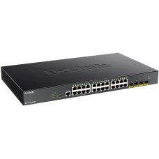 Коммутатор D-LINK Коммутатор DGS-1250-28XMP/A1A L2 Smart Switch with 24 10/100/1000Base-T ports and 4 10GBase-X SFP+ ports (24 PoE ports 802.3af/802.3at (30 W), PoE Budget 370W), {5} (443008)