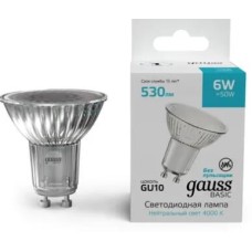 GAUSS Лампа LED GU10, софит, 6Вт, 10 шт. [10106262]