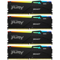 KINGSTON Память DDR5 4x16GB 5200MHz KF552C40BBAK4-64 Fury Beast RGB RTL Gaming PC5-41600 CL40 DIMM 288-pin 1.25В kit single rank с радиатором Ret