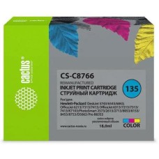 CACTUS Картридж струйный CS-C8766 №135 многоцветный (18мл) для HP DJ 5743/6543/6843/DJ 6213/7313/7413/6313/7213/7313/7413/K7103/PS 2573/2613/2713/8053/8153/8453/8753/D5063/Pro B8353 с чипом