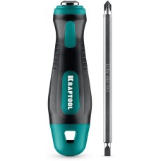 KRAFTOOL Universal-12, PH 0-1-2-3-4, PZ 1-2-3-4, SL 5, 6, 8 мм, 12-в-1, универсальная переставная отвертка с двусторонним стержнем (26168)