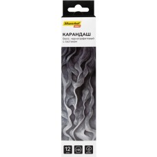 SILWERHOF Карандаш ч/г Daily Basic 2мм HB шестигран. дерево коробка/европод. (12шт) ластик