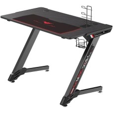 EUREKA Стол игровой TN-Z43-BK столешница ЛДСП черный каркас черный