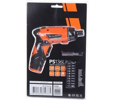 Отвертка PATRIOT 180201303 PS 136 3,6В, 1аккум