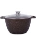Кастрюля KUKMARA кмк42а а/пр литая 4,0л стекл/кр Кофейный мрамор