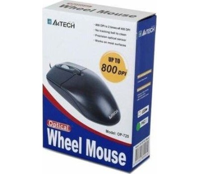 Проводная мышь A4TECH OP-720 черный оптическая (800dpi) USB1.1 (2but)