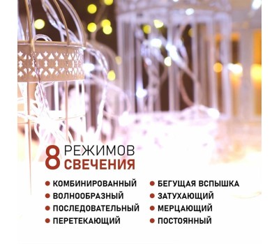 Гирлянда NEON-NIGHT (303-166) ГИРЛЯНДА ТВИНКЛ ЛАЙТ 4 М, ПР-Й ПВХ, 25 LED, ТЕПЛЫЙ БЕЛЫЙ