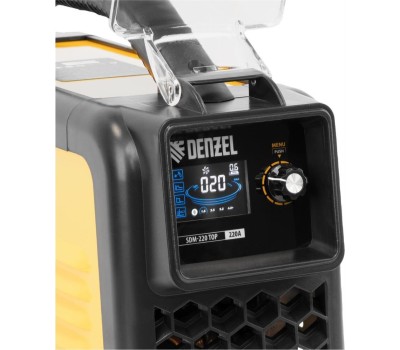 Аппарат инвертор DENZEL Аппарат инвертор. дуговой сварки SDM220 Top, 220 А, ПВ 60% кейс 94358
