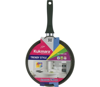 Сковорода KUKMARA сб240tsml а/пр литая блинная 24см Trendy style malachite
