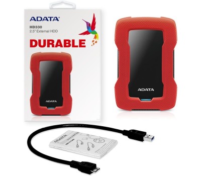 A-DATA Внешний диск HDD DashDrive Durable HD330, 1ТБ, красный [ahd330-1tu31-crd]