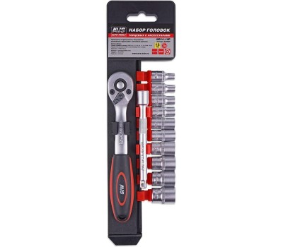 Набор головок AVS торцевых с аксессуарами 1/4