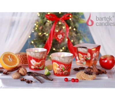 Свеча BARTEK Новогоднее Время (Christmas Time) 115гр в стакане