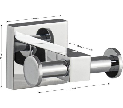 Аксессуары для ванной комнаты GFMARK 84115 Крючок двойной, на квадратном основании, цвет ХРОМ