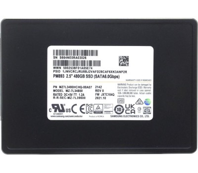 Samsung SSD 480Gb PM893 MZ7L3480HCHQ-00A07