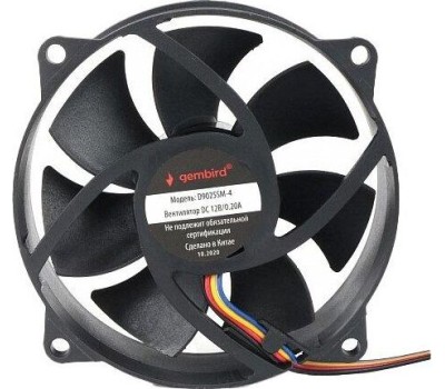 Gembird Вентилятор для корпуса 90x90x25, гидродинамический, 4 pin, провод 30 см (D9025HM-4)