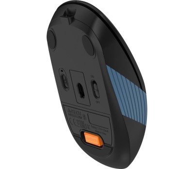 A4TECH Мышь беспроводная Fstyler FB10C, Bluetooth/Радио, оптическая, USB, 2000dpi, черный и синий [fb10c ash blue]