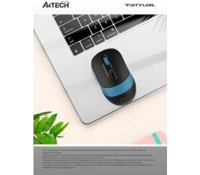 A4TECH Мышь беспроводная Fstyler FB10C, Bluetooth/Радио, оптическая, USB, 2000dpi, черный и синий [fb10c ash blue]