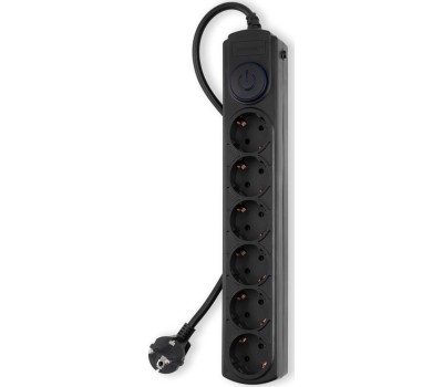 Сетевой фильтр IPPON Сетевой фильтр BK-6-EU-1.8-16-B, 1.8м, черный