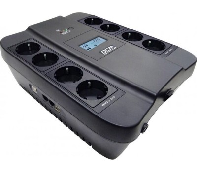 PowerCom Spider SPD-550U LCD ИБП {Line-Interactive, 550VA / 330W, 8xEURO: 4 с резервным питанием, 4 с фильтрацией, USB} (1138685)
