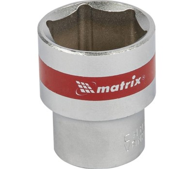 Головка торцевая MATRIX Головка торцевая, 24 мм, шестигранная, CrV, под квадрат 1/2, хромированная 13124